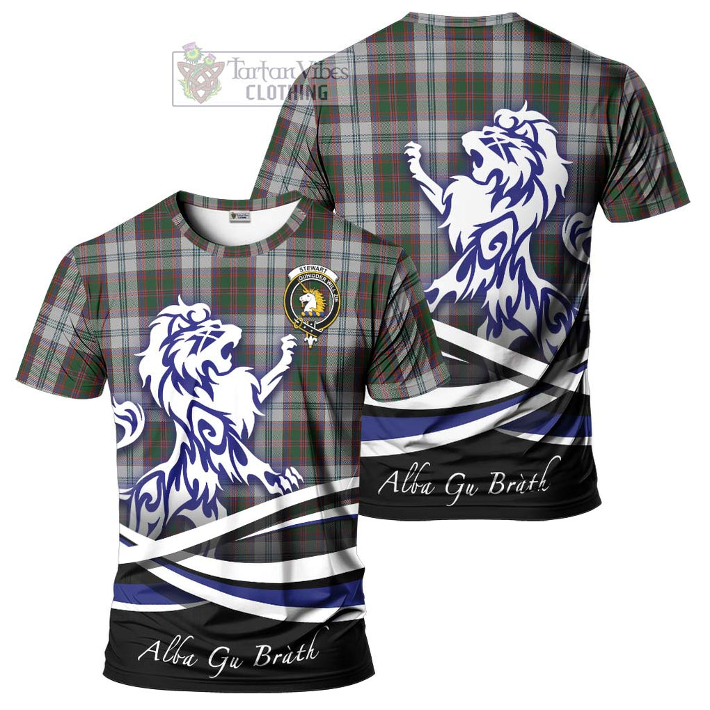 Tartan Vibes Clothing Stewart of Appin Dress Tartan Cotton T-shirt with Alba Gu Brath Regal Lion Emblem