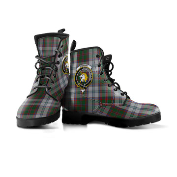 Stewart of Appin Dress Tartan Leather Boots with Family Crest