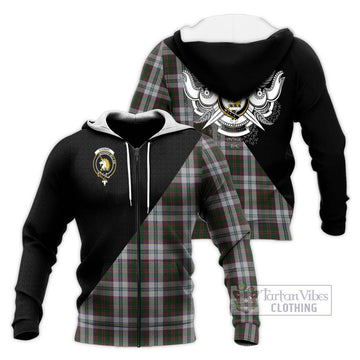 Stewart of Appin Dress Tartan Knitted Hoodie with Family Crest and Military Logo Style