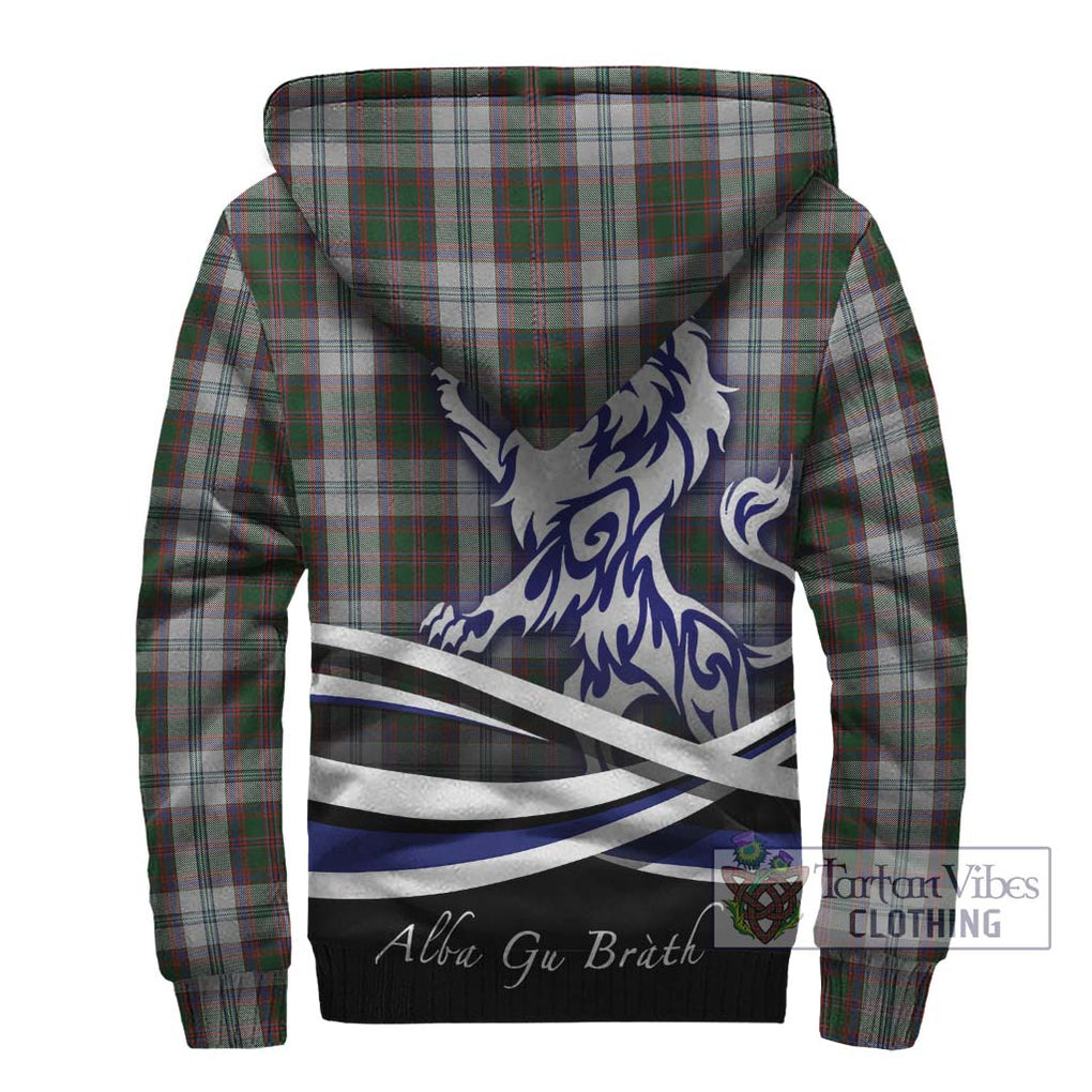 Stewart of Appin Dress Tartan Sherpa Hoodie with Alba Gu Brath Regal Lion Emblem - Tartanvibesclothing Shop