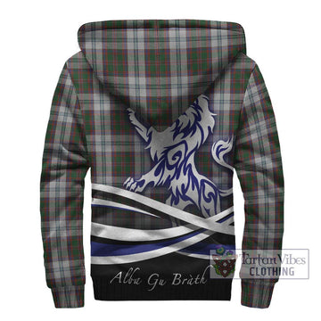 Stewart of Appin Dress Tartan Sherpa Hoodie with Alba Gu Brath Regal Lion Emblem