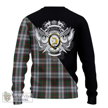 Stewart of Appin Dress Tartan Ugly Sweater with Family Crest and Military Logo Style