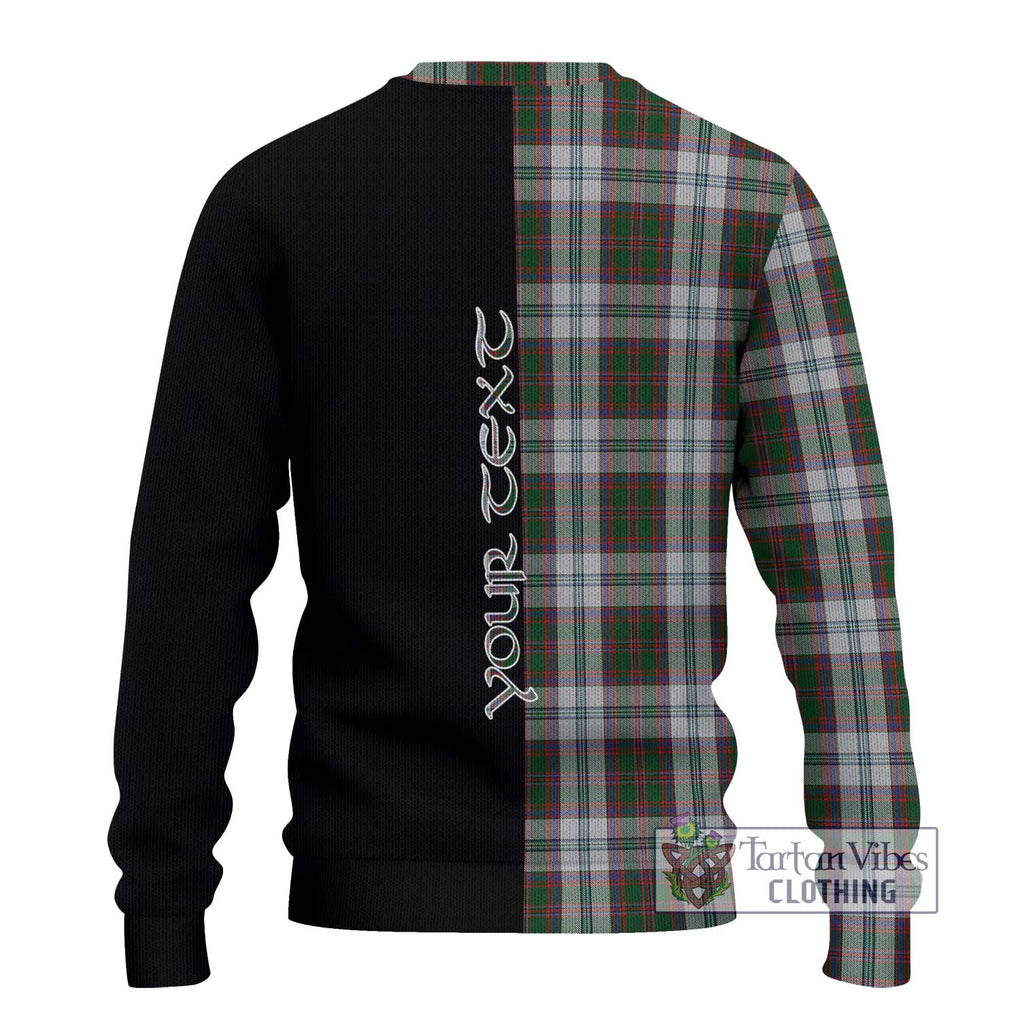 Stewart of Appin Dress Tartan Knitted Sweater with Family Crest and Half Of Me Style - Tartanvibesclothing Shop