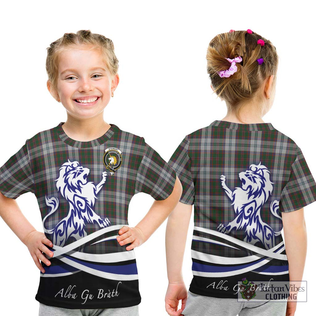 Stewart of Appin Dress Tartan Kid T-Shirt with Alba Gu Brath Regal Lion Emblem - Tartanvibesclothing Shop