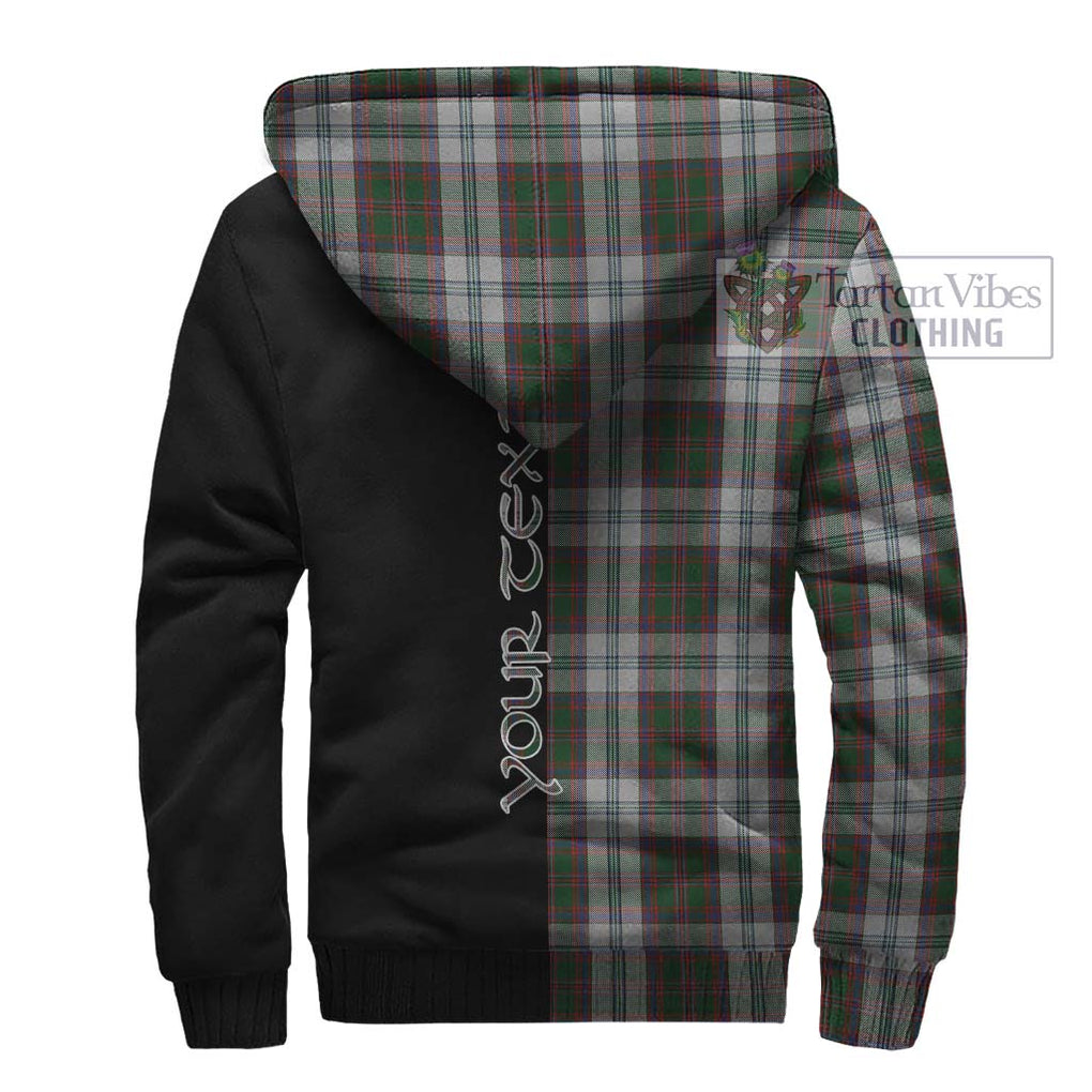 Stewart of Appin Dress Tartan Sherpa Hoodie with Family Crest and Half Of Me Style - Tartanvibesclothing Shop