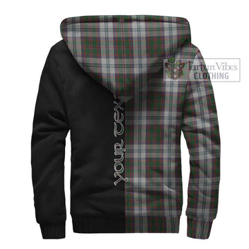 Stewart of Appin Dress Tartan Sherpa Hoodie with Family Crest and Half Of Me Style