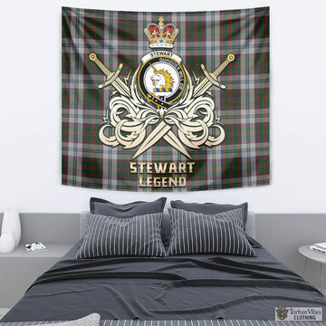 Stewart of Appin Dress Tartan Tapestry with Clan Crest and the Golden Sword of Courageous Legacy