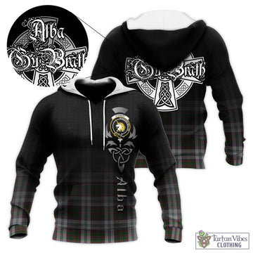 Stewart of Appin Dress Tartan Knitted Hoodie Featuring Alba Gu Brath Family Crest Celtic Inspired