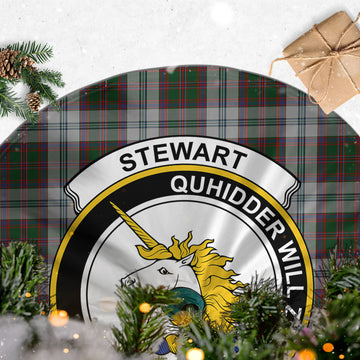 Stewart of Appin Dress Tartan Christmas Tree Skirt with Family Crest