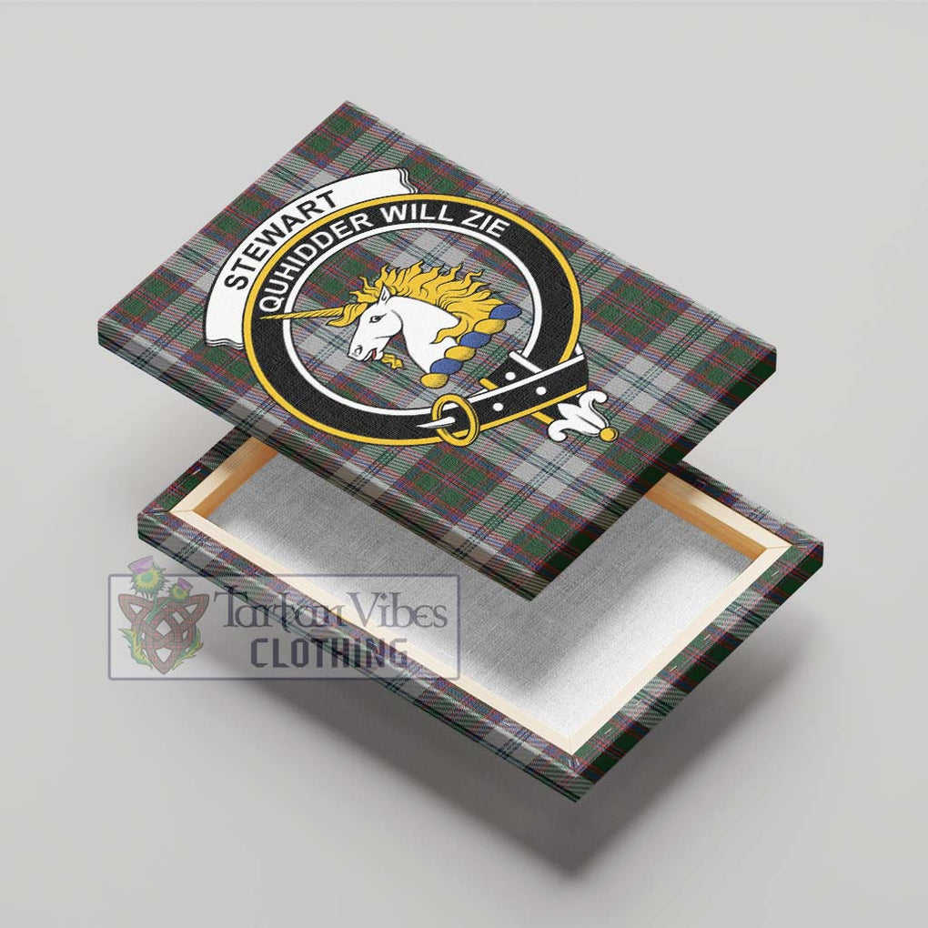 Stewart of Appin Dress Tartan Canvas Print Wall Art with Family Crest - Tartan Vibes Clothing