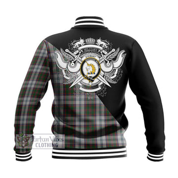 Stewart of Appin Dress Tartan Baseball Jacket with Family Crest and Military Logo Style