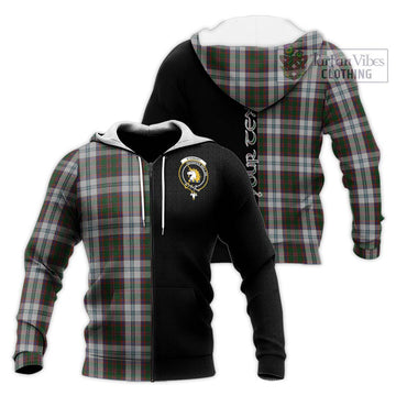 Stewart of Appin Dress Tartan Knitted Hoodie with Family Crest and Half Of Me Style