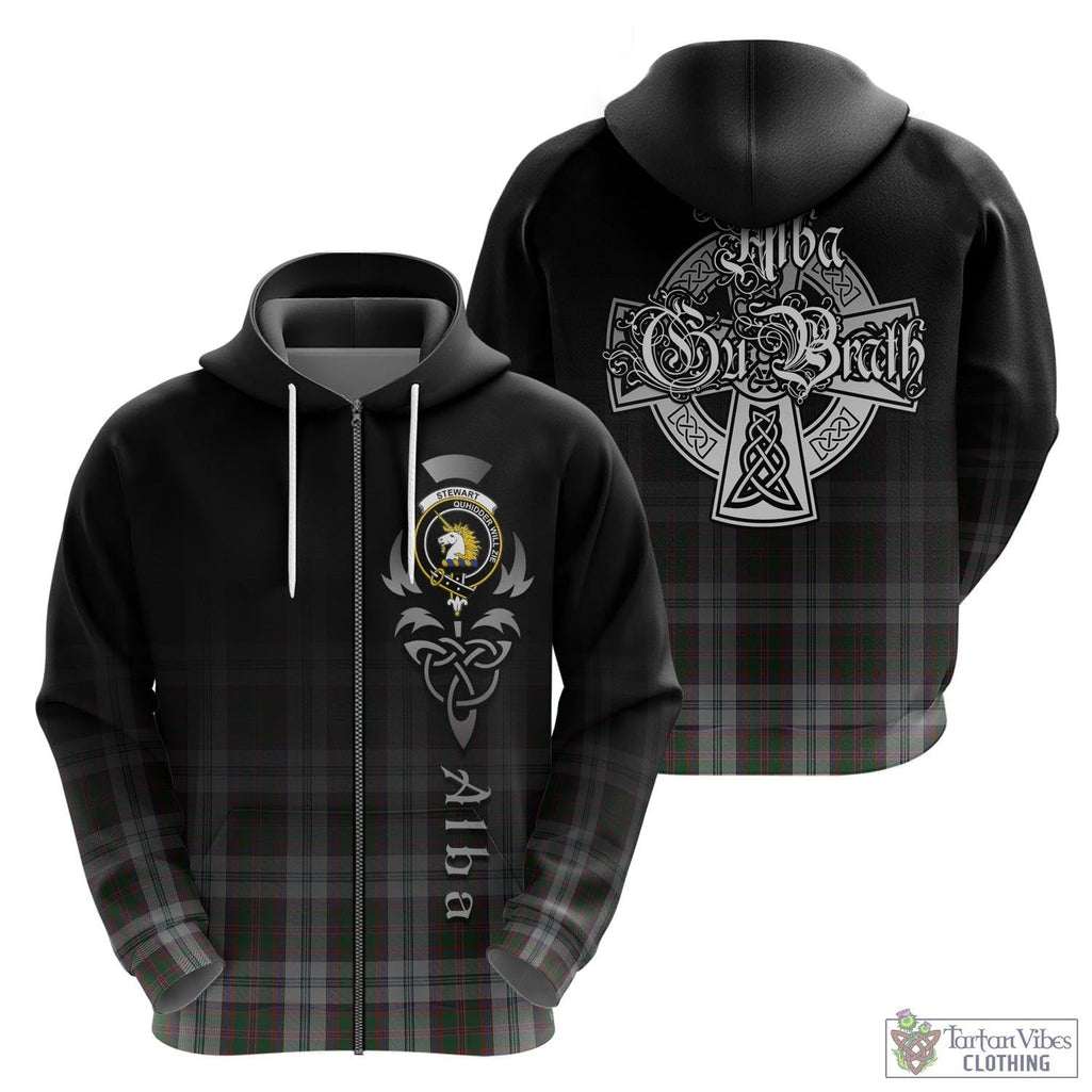 Tartan Vibes Clothing Stewart of Appin Dress Tartan Hoodie Featuring Alba Gu Brath Family Crest Celtic Inspired