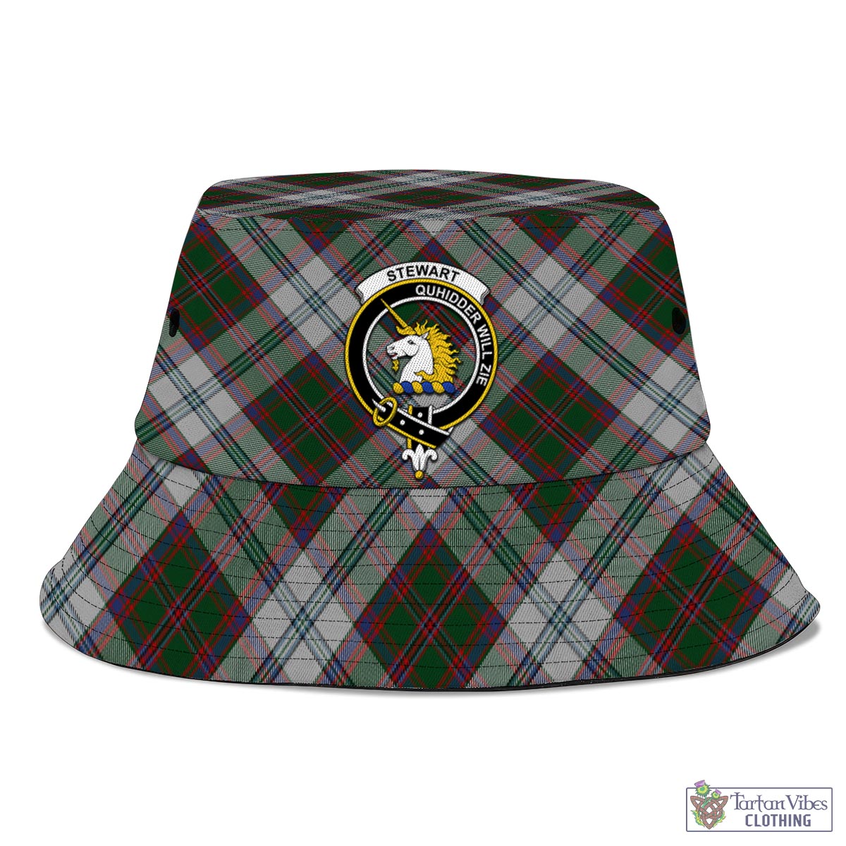 Tartan Vibes Clothing Stewart of Appin Dress Tartan Bucket Hat with Family Crest