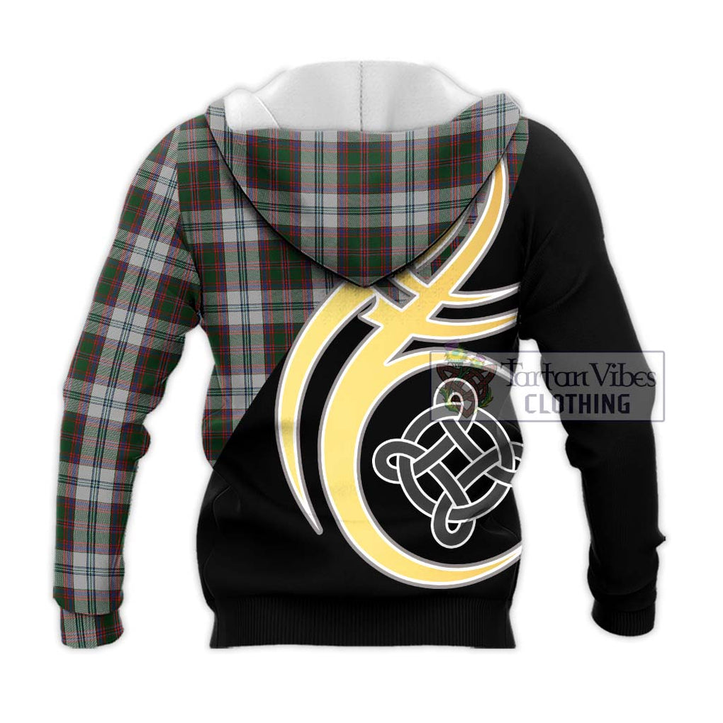 Stewart of Appin Dress Tartan Knitted Hoodie with Family Crest and Celtic Symbol Style - Tartan Vibes Clothing