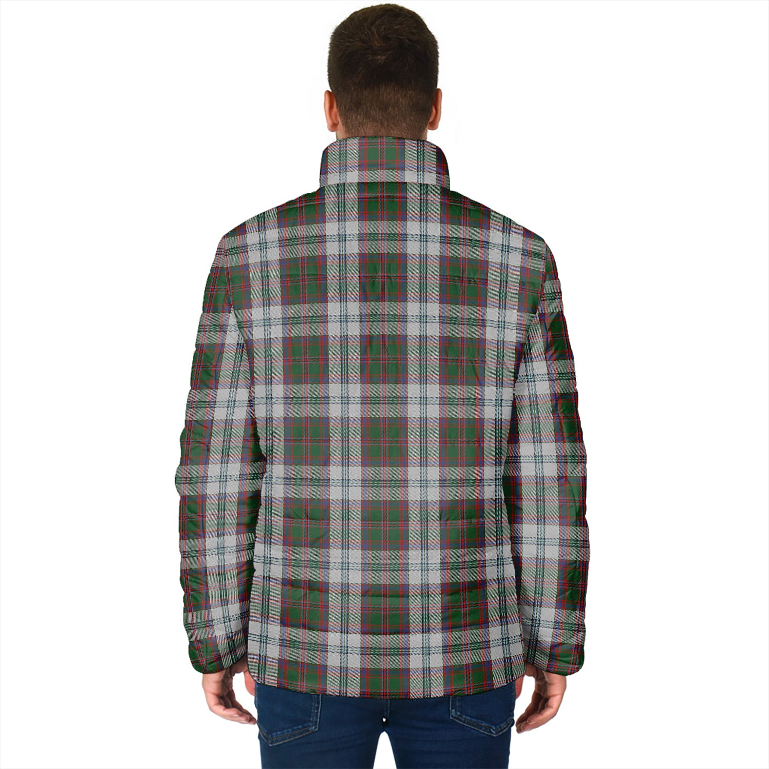 Stewart of Appin Dress Tartan Padded Jacket with Family Crest - Tartan Vibes Clothing