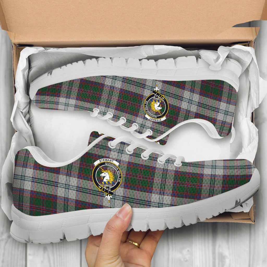 Stewart of Appin Dress Tartan Sneakers with Family Crest - Tartan Vibes Clothing