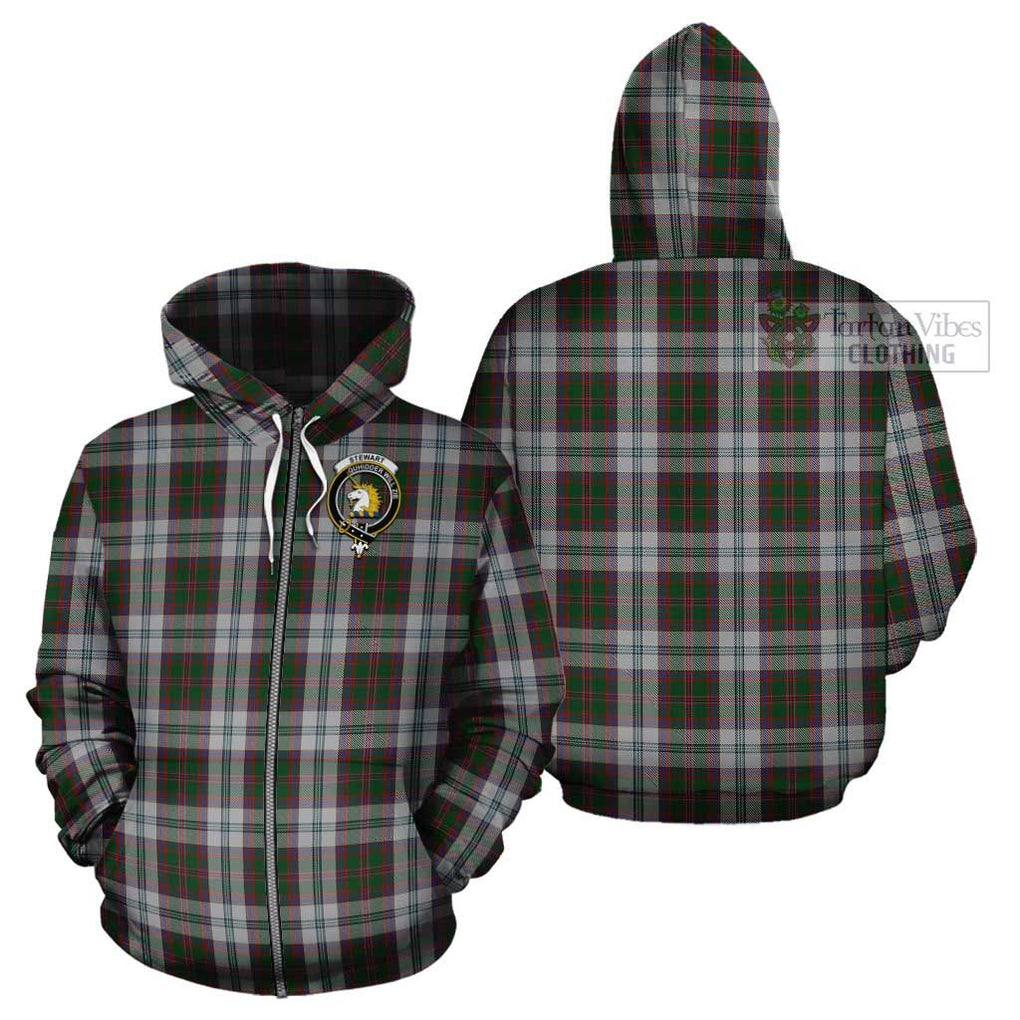 Stewart of Appin Dress Tartan Cotton Hoodie with Family Crest Zip Hoodie - Tartan Vibes Clothing