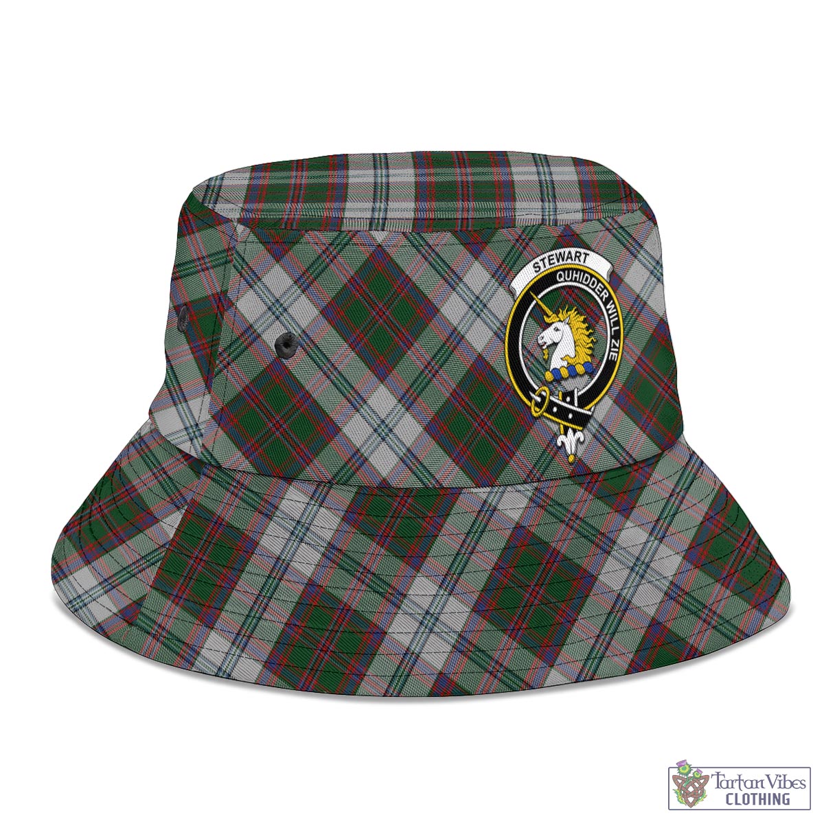 Tartan Vibes Clothing Stewart of Appin Dress Tartan Bucket Hat with Family Crest