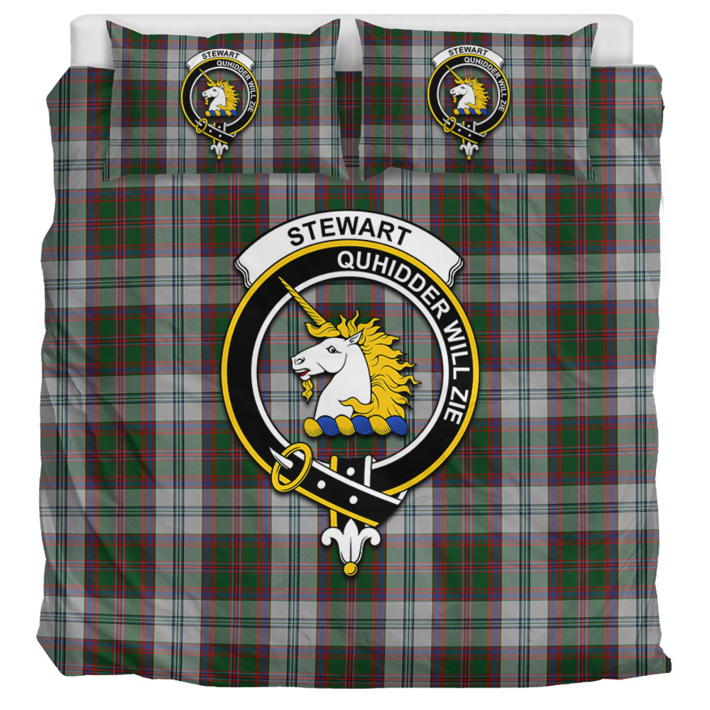 Stewart of Appin Dress Tartan Bedding Set with Family Crest UK Bedding Set UK Super King 104*94 inch - Tartan Vibes Clothing