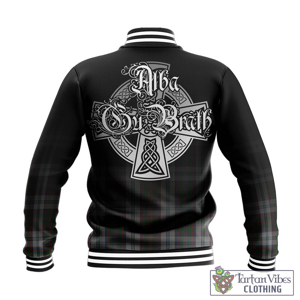 Tartan Vibes Clothing Stewart of Appin Dress Tartan Baseball Jacket Featuring Alba Gu Brath Family Crest Celtic Inspired