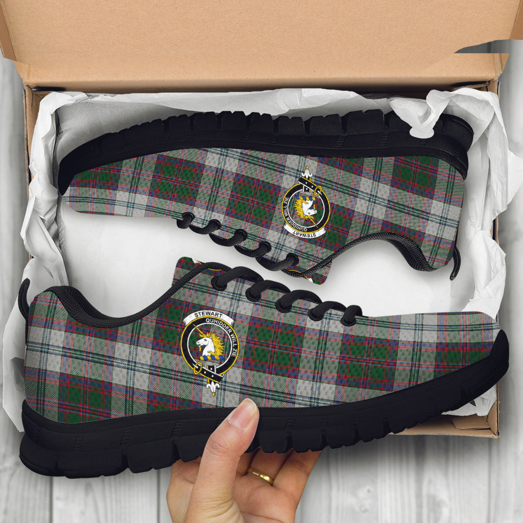 Stewart of Appin Dress Tartan Sneakers with Family Crest - Tartan Vibes Clothing