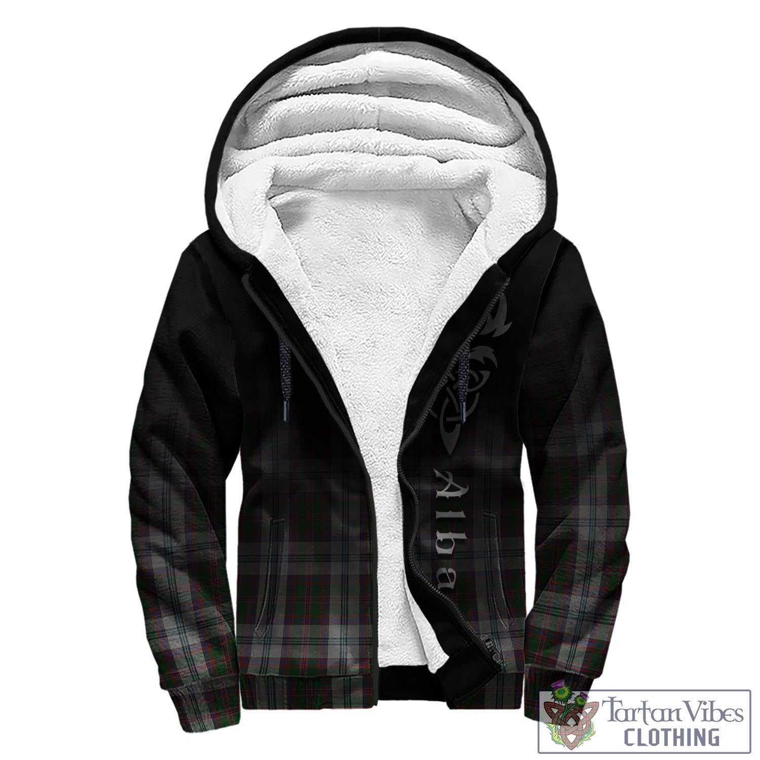 Tartan Vibes Clothing Stewart of Appin Dress Tartan Sherpa Hoodie Featuring Alba Gu Brath Family Crest Celtic Inspired