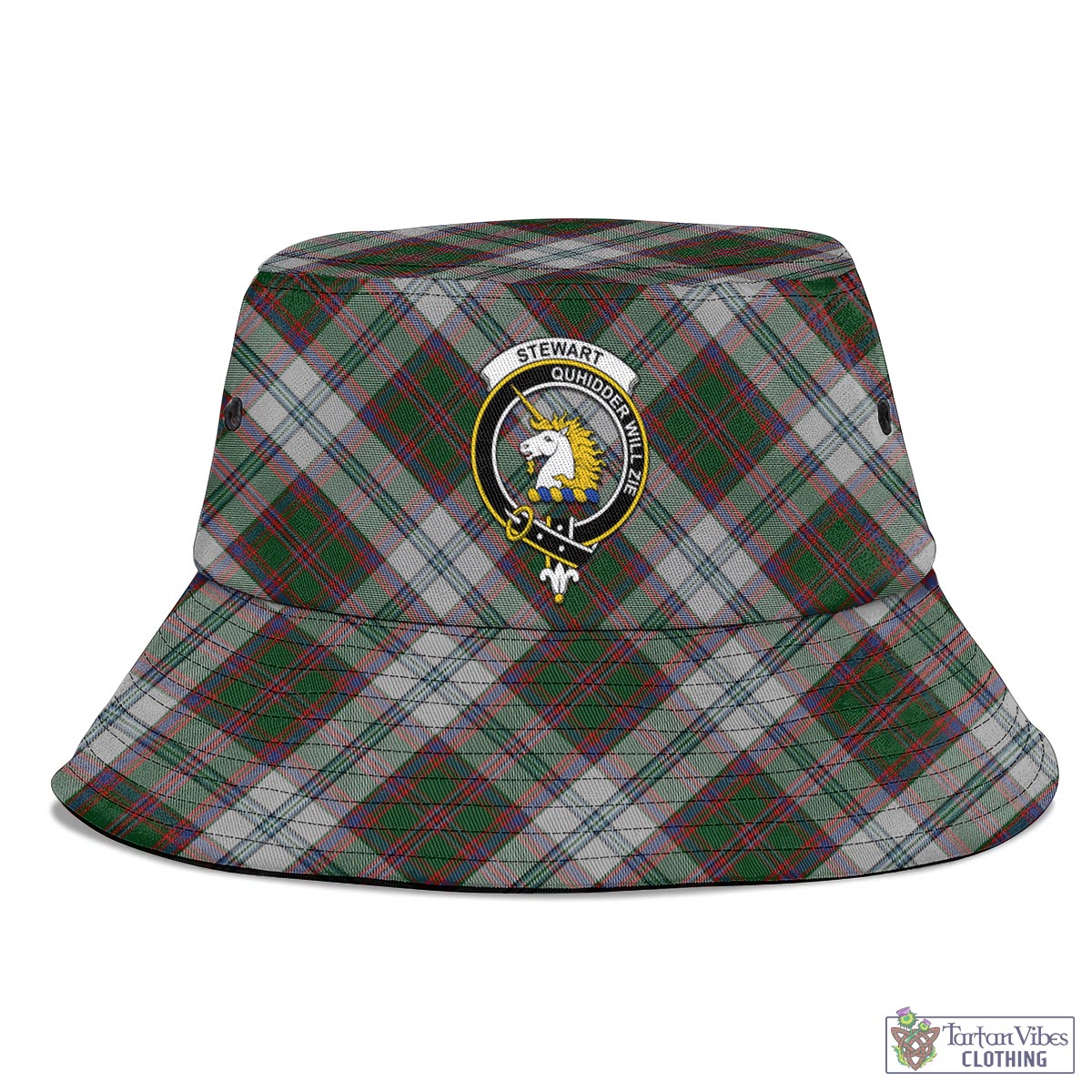 Tartan Vibes Clothing Stewart of Appin Dress Tartan Bucket Hat with Family Crest