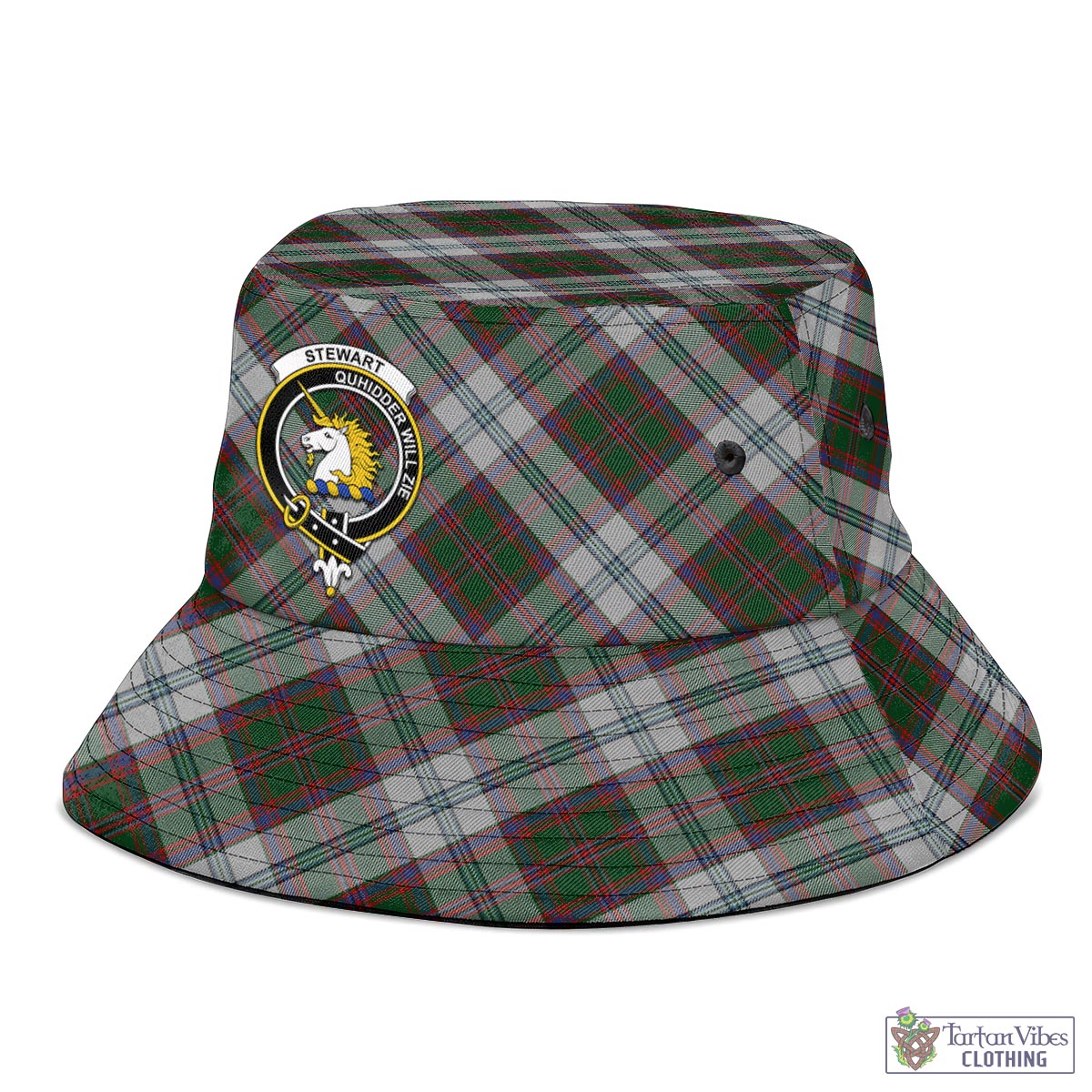 Tartan Vibes Clothing Stewart of Appin Dress Tartan Bucket Hat with Family Crest