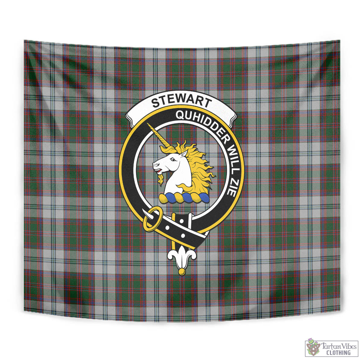 Tartan Vibes Clothing Stewart of Appin Dress Tartan Tapestry Wall Hanging and Home Decor for Room with Family Crest