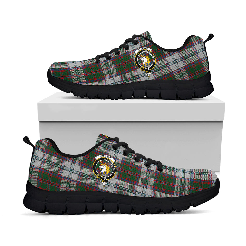 Stewart of Appin Dress Tartan Sneakers with Family Crest - Tartan Vibes Clothing