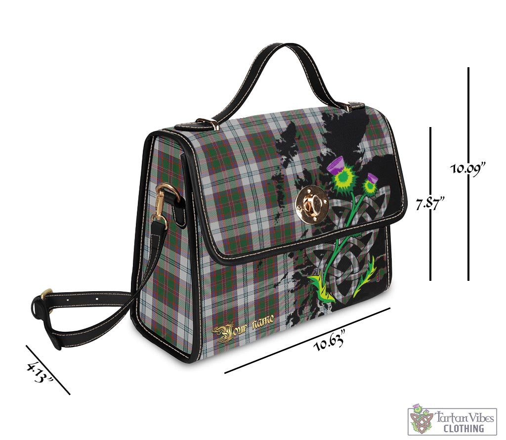 Tartan Vibes Clothing Stewart of Appin Dress Tartan Waterproof Canvas Bag with Scotland Map and Thistle Celtic Accents