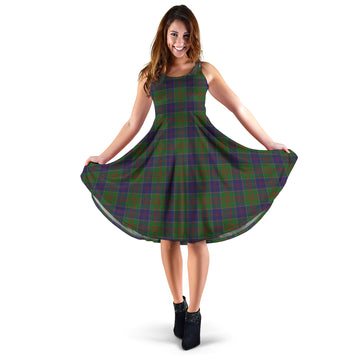 Stewart of Appin Hunting Tartan Sleeveless Midi Womens Dress