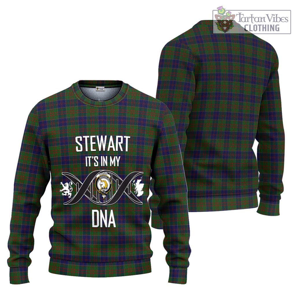 Tartan Vibes Clothing Stewart of Appin Hunting Tartan Knitted Sweater with Family Crest DNA In Me Style