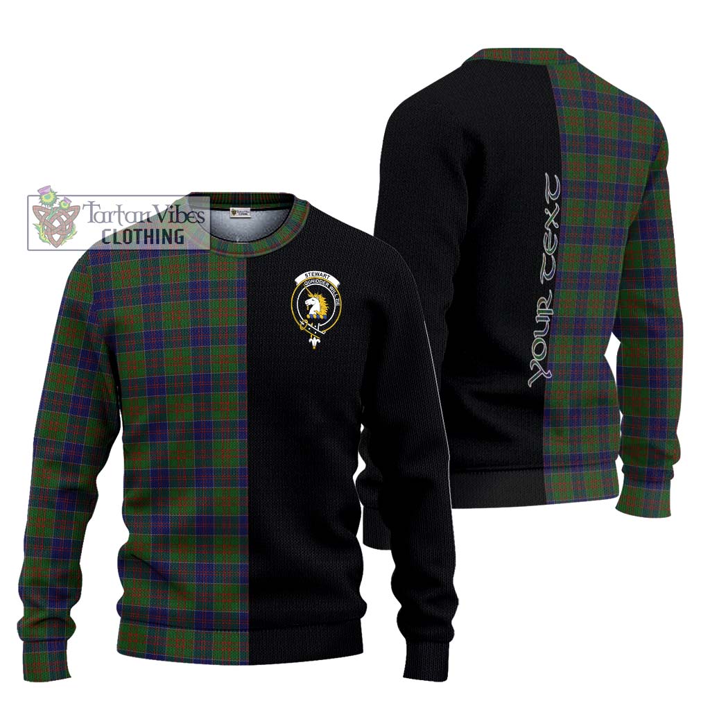 Tartan Vibes Clothing Stewart of Appin Hunting Tartan Knitted Sweater with Family Crest and Half Of Me Style