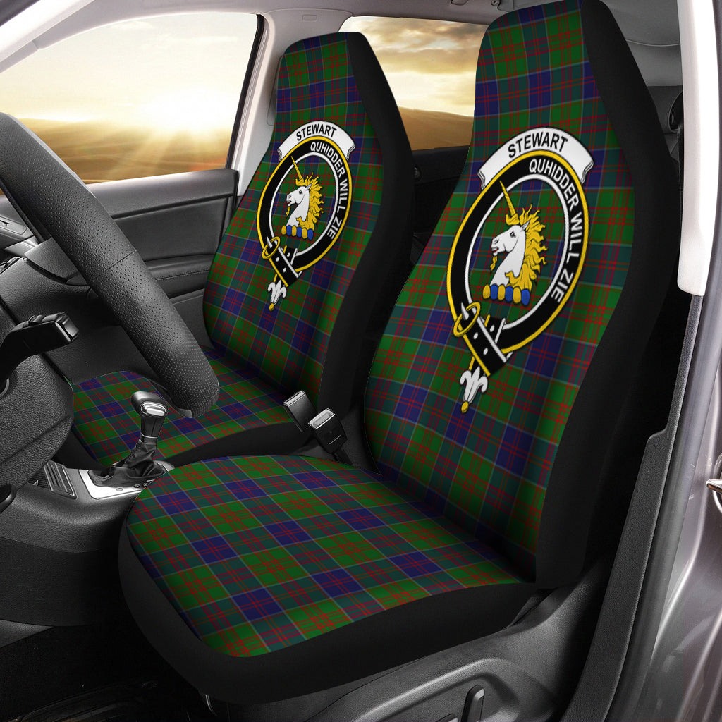 Stewart of Appin Hunting Tartan Car Seat Cover with Family Crest One Size - Tartanvibesclothing