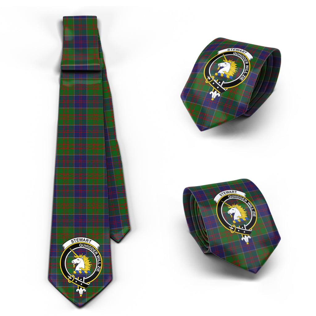 Stewart of Appin Hunting Tartan Classic Necktie with Family Crest Necktie One Size - Tartan Vibes Clothing