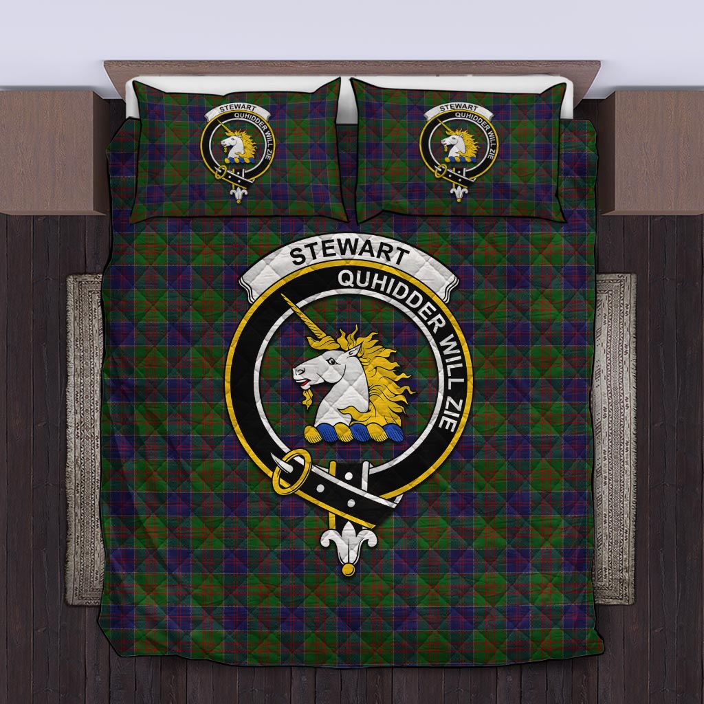 Stewart of Appin Hunting Tartan Quilt Bed Set with Family Crest