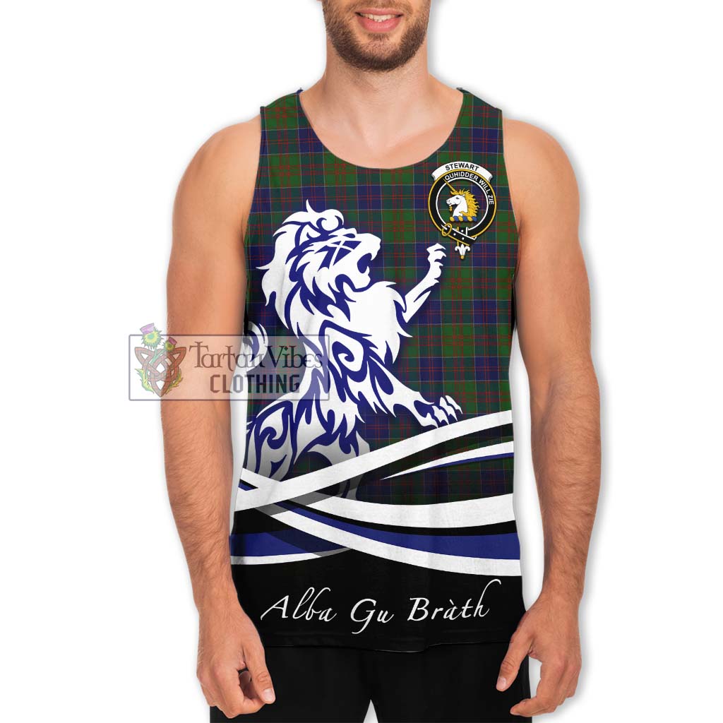 Tartan Vibes Clothing Stewart of Appin Hunting Tartan Men's Tank Top with Alba Gu Brath Regal Lion Emblem