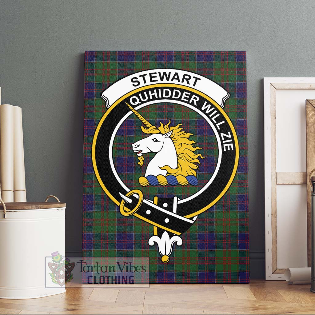 Tartan Vibes Clothing Stewart of Appin Hunting Tartan Canvas Print Wall Art with Family Crest