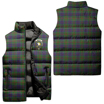 Stewart of Appin Hunting Tartan Sleeveless Puffer Jacket with Family Crest
