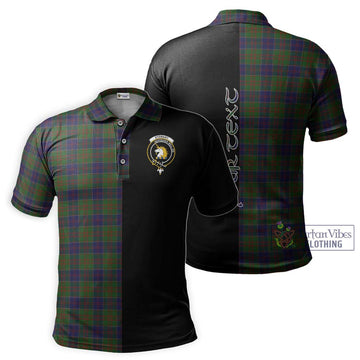 Stewart of Appin Hunting Tartan Polo Shirt with Family Crest and Half Of Me Style