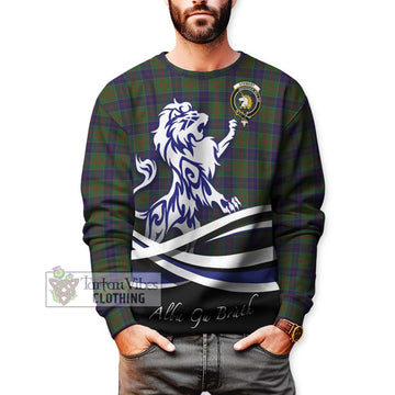 Stewart of Appin Hunting Tartan Sweatshirt with Alba Gu Brath Regal Lion Emblem