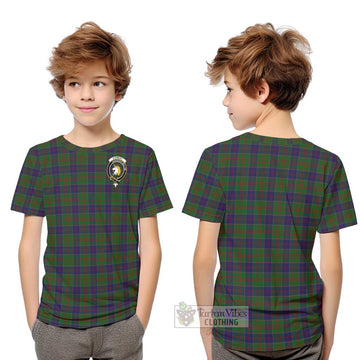 Stewart of Appin Hunting Tartan Kid T-Shirt with Family Crest