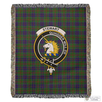 Stewart of Appin Hunting Tartan Woven Blanket with Family Crest