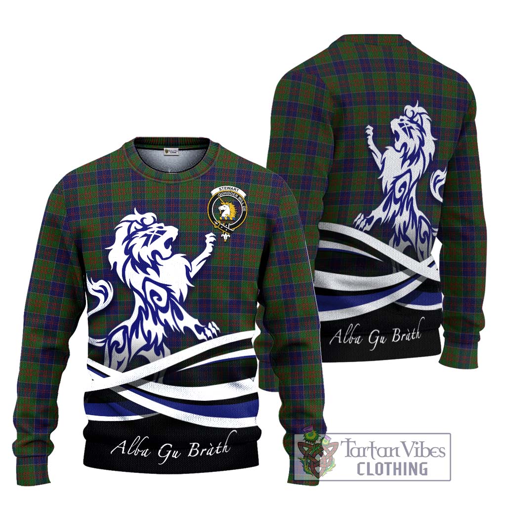 Tartan Vibes Clothing Stewart of Appin Hunting Tartan Knitted Sweater with Alba Gu Brath Regal Lion Emblem