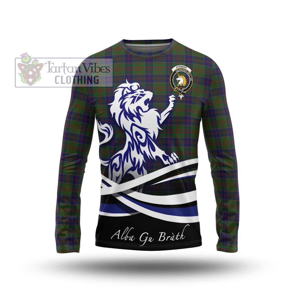 Tartan Vibes Clothing Stewart of Appin Hunting Tartan Long Sleeve T-Shirt with Alba Gu Brath Regal Lion Emblem