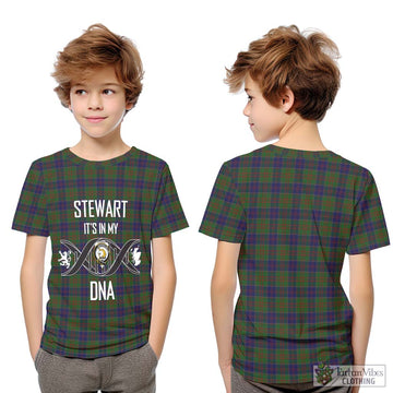 Stewart of Appin Hunting Tartan Kid T-Shirt with Family Crest DNA In Me Style