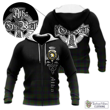 Stewart of Appin Hunting Tartan Knitted Hoodie Featuring Alba Gu Brath Family Crest Celtic Inspired