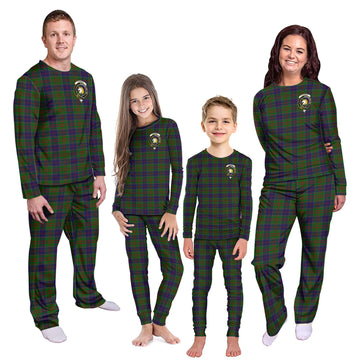 Stewart of Appin Hunting Tartan Pajamas Family Set with Family Crest